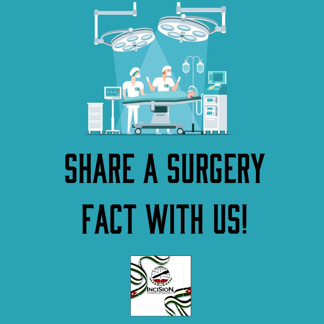 InciSioNJordan's tweet photo. What is a surgery related fact that you wished more people were aware of? 
Share it with us now!

#Surgery 
#GlobalSurgery https://t.co/es96rWuSnV