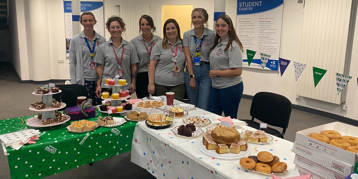 UCSomerset's tweet photo. A nursing Macmillan Coffee morning was put on by our Nursing Degree Apprentices. The goods were sold at our Taunton Campus Atrium, with treats such as Cakes, doughnuts and traybakes.

Our bake sale raised £181.50, with all money going to @macmillancancer https://t.co/bOjD8dvOFv