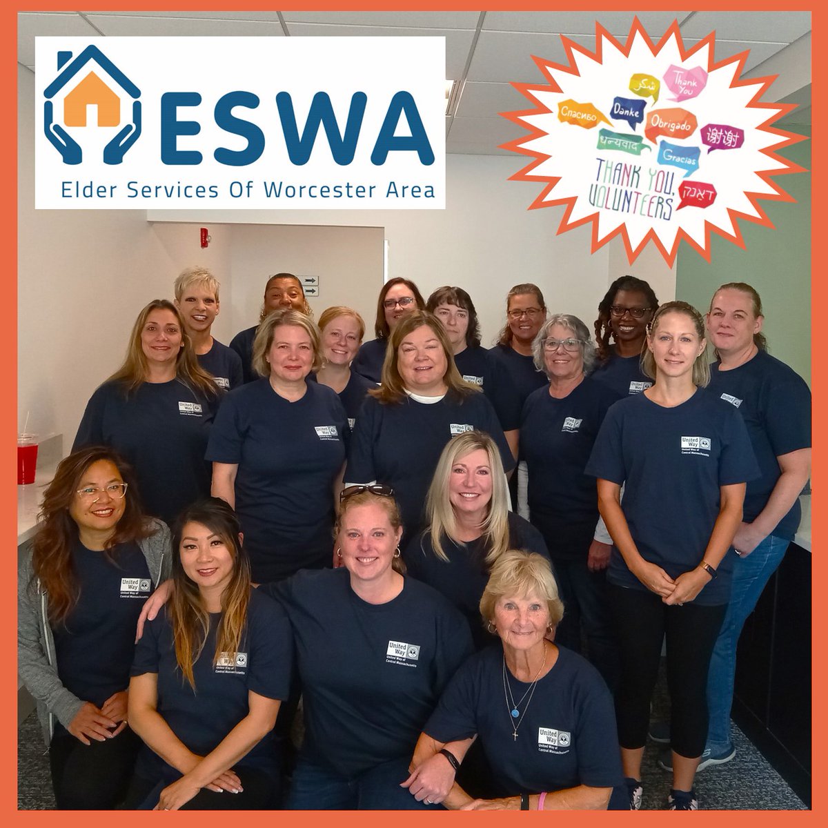 ESWAorg's tweet photo. Thank you @FallonHealth for volunteering with ESWA during today's #DayOfCaring! We are appreciative of all the hard work the volunteers did to prepare for our office renovations, and contributing to our #WooCares4U campaign. #FallonHealth @UnitedWayofCM @TimGarvinUW https://t.co/9EHztrSnln