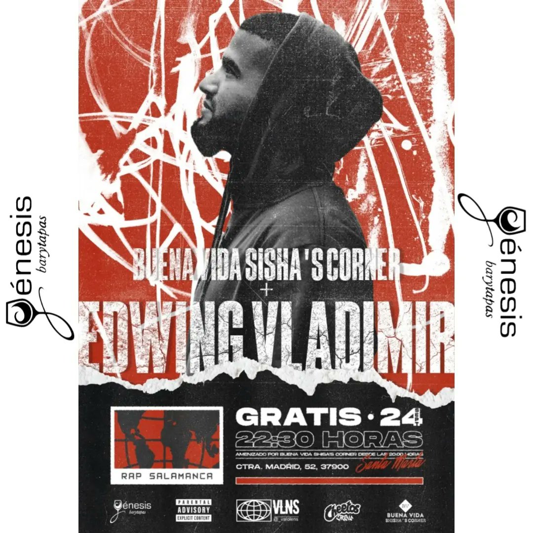 bar_genesis_'s tweet photo. 🚨Apunta la fecha, 𝟮𝟰 𝗱𝗲 𝗦𝗲𝗽𝘁𝗶𝗲𝗺𝗯𝗿𝗲 𝗱𝗲𝘀𝗱𝗲 𝗹𝗮𝘀 𝟮𝟬:𝟬𝟬𝗵

➡️Disfruta de una buena sisha gracias a #buenavida_events 
➡️A partir de las 22:30h fiesta amenizada de la mano de @misterrigodon uno de los mejores cantantes de rap alternativo de nuestra provincia https://t.co/beMnZc2xbd