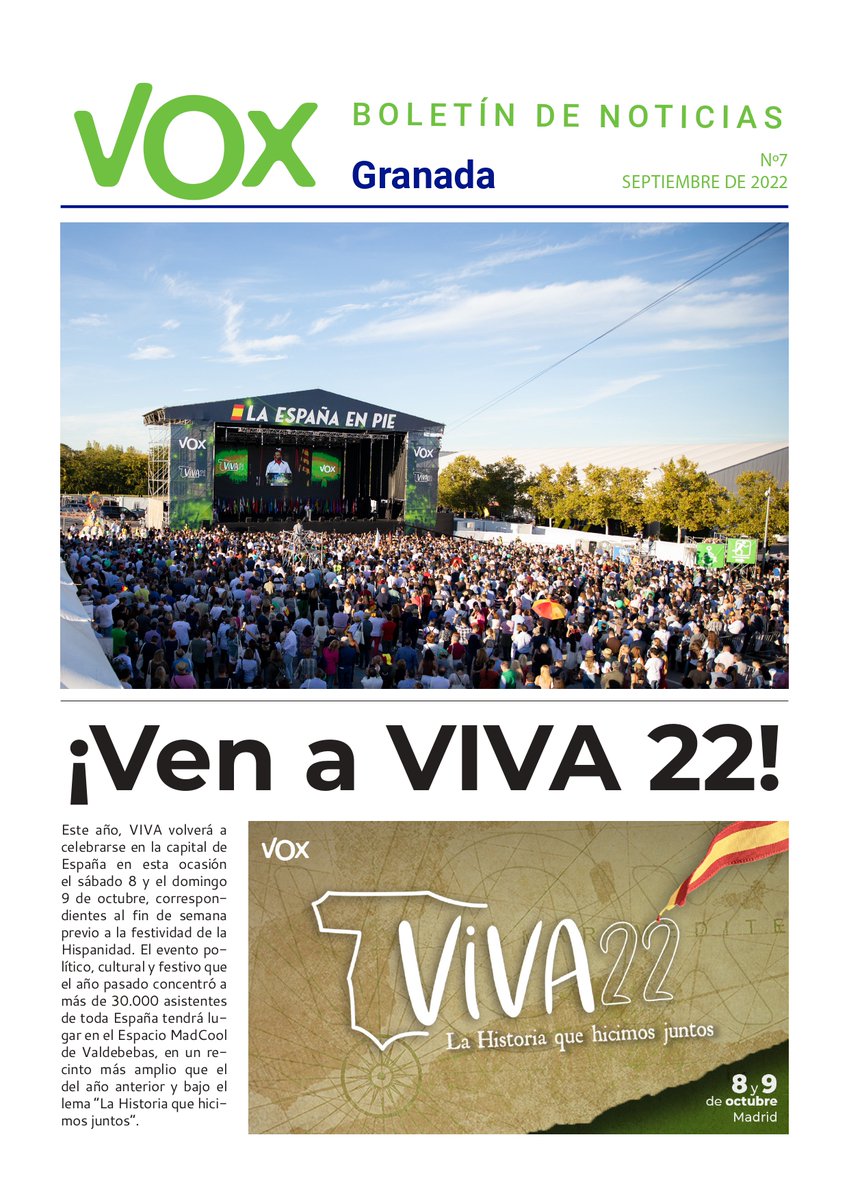 vox_granada's tweet photo. 🗞Ya está disponible nuestro boletín informativo de septiembre. 

📢 ¡Entérate de toda la actualidad de VOX Granada! 

Puedes descargarlo en el siguiente enlace 
⬇️⬇️⬇️ 

https://t.co/VY3exaMI07 https://t.co/5KKUXr3nDW