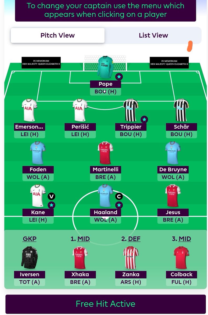 fplhacksaw's tweet photo. @Linn_FPL Here's mine Linn ... Played it to try and win an early manager of the month in my cash league 🤞
Good luck ☘️ https://t.co/sNDOBx2N3E