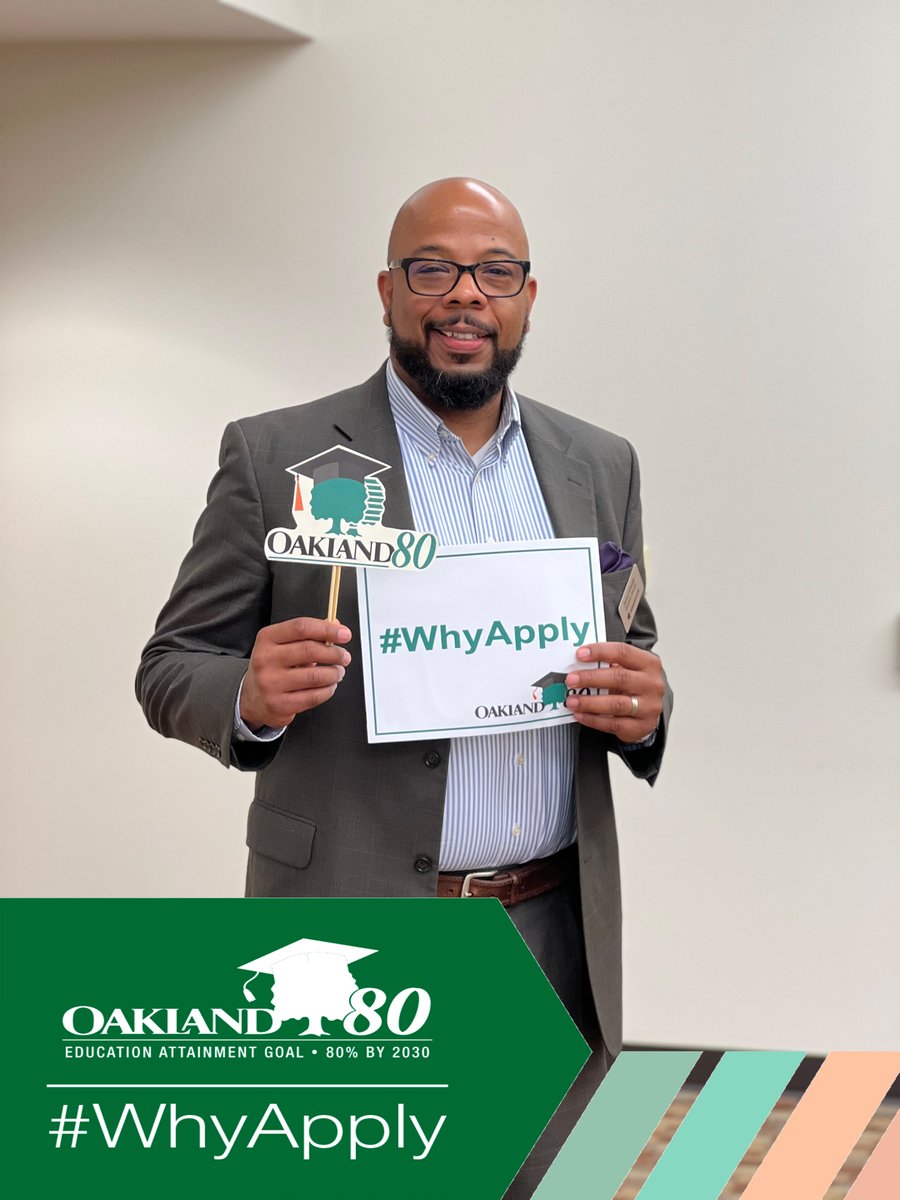 The <a href="/OaklandSchools/">Oakland Schools</a> Executive Director of Student Services Jarrad Grandy celebrates #WhyApply Day and the #OaklandCounty #Oakland80 initiative.

Comment below what advice you would give to those interested in applying to college, training, or an #apprenticeship program!