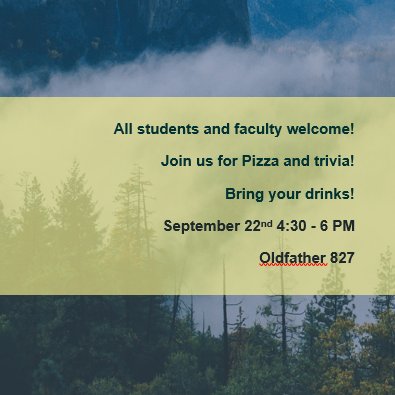 UNLGeography's tweet photo. 🍕🪩All are welcome! Looking forward to seeing you there!🪩🍕
#GeographyStudentOrganization
@unlstudentlife @involvedunl https://t.co/TxJxXLhe5d