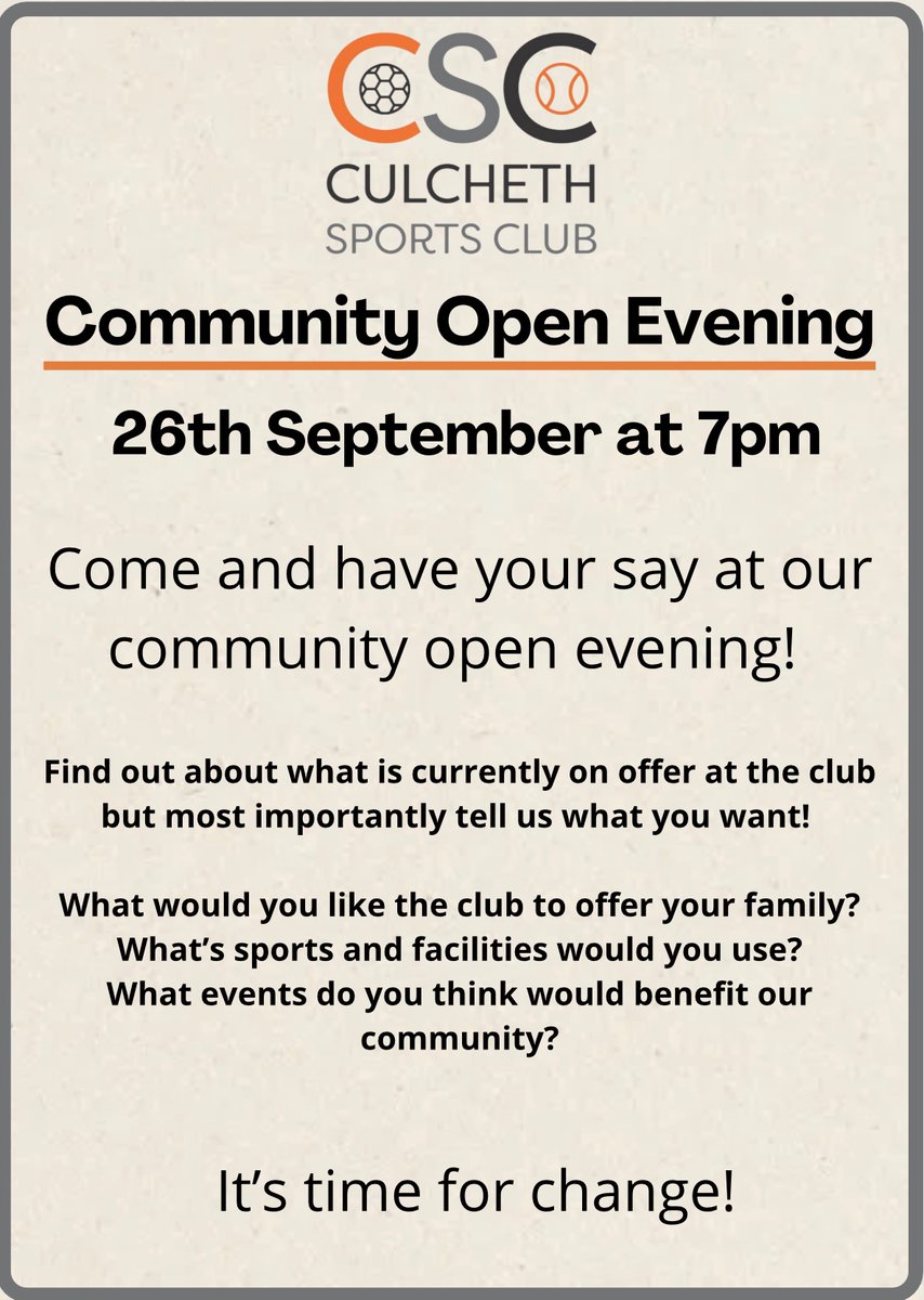 We need you to join us to help us to move the club forward!