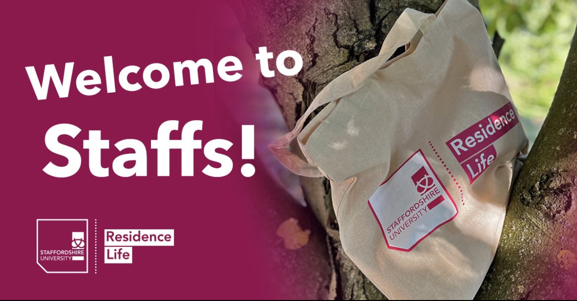 StaffsHalls's tweet photo. Welcome to staffs!❤️ We’re excited to welcome you into your new homes! 🏠check out your welcome tote bags when you arrive for some important info such as campus safety &amp; security numbers, wifi details &amp; offers. 🛍
One lucky student may even find a golden ticket 
#uni #student https://t.co/DEqhy6IL1p