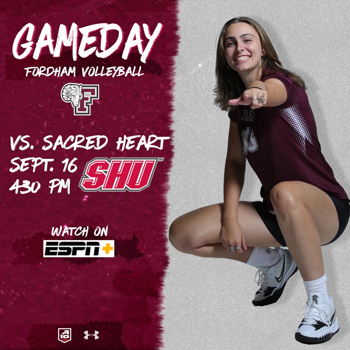 Kicking off the Yale Invitational this afternoon... it's GAMEDAY!!! 🆚: @SHUwomensVB ⏰: 4:30 p.m. 📍: New Haven, Conn. 📺: espn.com/watch/player?i… 📊: yalebulldogs.com/sidearmstats/w… 📰: fordhamsports.com/news/2022/9/15… #WeAreRamily