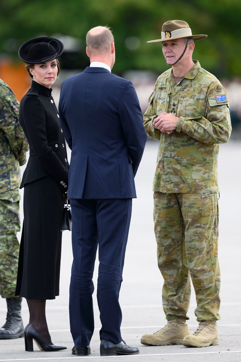 The Prince and Princess of Wales visiting Pirbright Army Camp to meet members of the Commonwealth Military involved with HM Queen Elizabeth II funeral #Royals #princeandprincessofwales #royalfamily #queen #queenelizabethii #dukeandduchessofcambridge