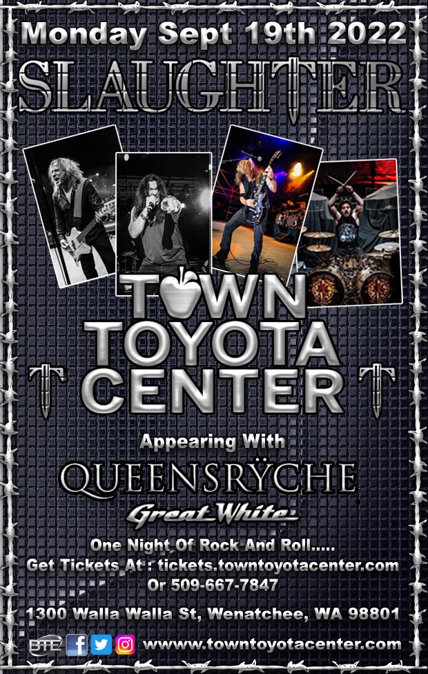 Mark Slaughter (@markslaughter33) on Twitter photo Concert Reminder
When: This Monday Sept 19th 2022
Where: Wenatchee, WA
<a href="/TownToyotaCntr/">Town Toyota Center</a>
#MarkSlaughter #Slaughter #UpAllNight #FlyToTheAngels #MadAboutYou #ErnieBallStrings #PickGuyGuitarPicks #CarlinoGuitars #FuTone #MorleyPedals #PariahPickups
#KemperAmps
#GodinGuitars Concert Reminder
When: This Monday Sept 19th 2022
Where: Wenatchee, WA
<a href="/TownToyotaCntr/">Town Toyota Center</a>
#MarkSlaughter #Slaughter #UpAllNight #FlyToTheAngels #MadAboutYou #ErnieBallStrings #PickGuyGuitarPicks #CarlinoGuitars #FuTone #MorleyPedals #PariahPickups
#KemperAmps
#GodinGuitars