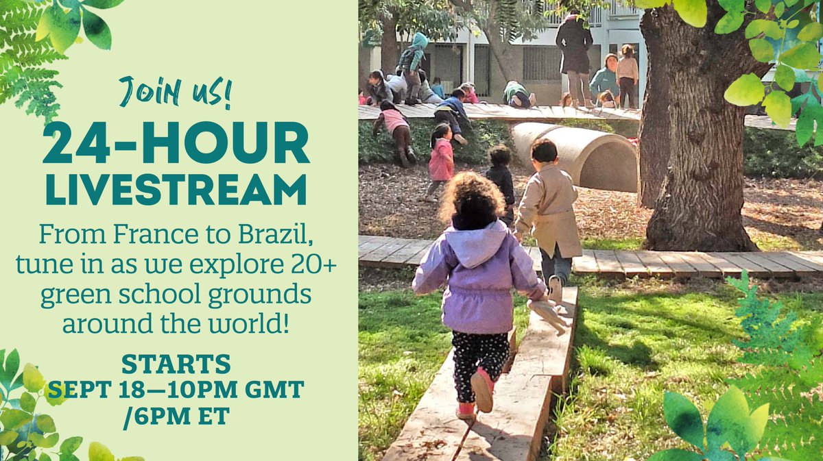 Don't forget to tune in with our Outreach and Events Manager Jade for this 15 minute livestream to talk about greening school grounds and outdoor learning!

Sun Sept 18th  3pm PT / 6pm ET / 10pm GMT

@ChildrenNature <a href="/SalzburgGlobal/">Salzburg Global</a> <a href="/natureforall/">#NatureForAll</a> 
  
fb.me/e/oPlH4ZpaP