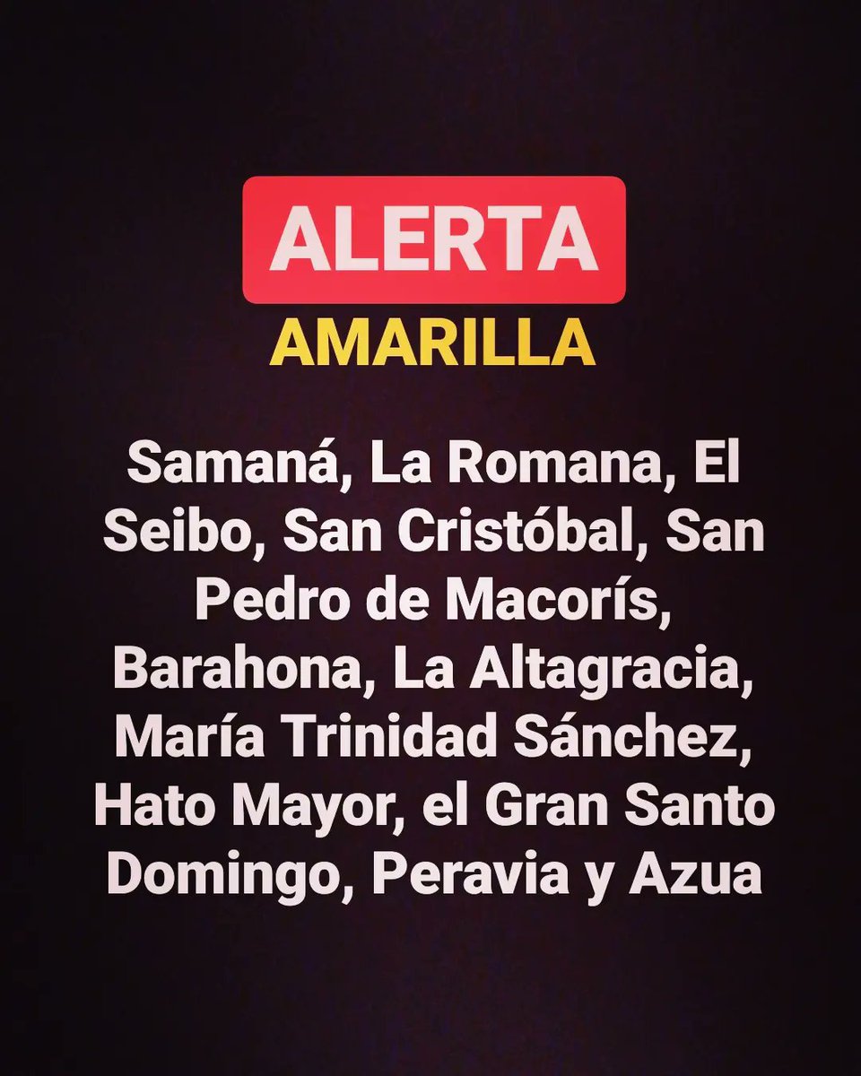 JeanSuriel's tweet photo. 🔴ATENCIÓN🔴
El Centro de Operaciones de Emergencia @COE_RD ha declarado la Alerta Amarilla para 12 provincias por el potencial de impacto de la Tormenta Tropical Fiona en República Dominicana el domingo.

Sigue ⬇️ https://t.co/nyPc1Vy9ux