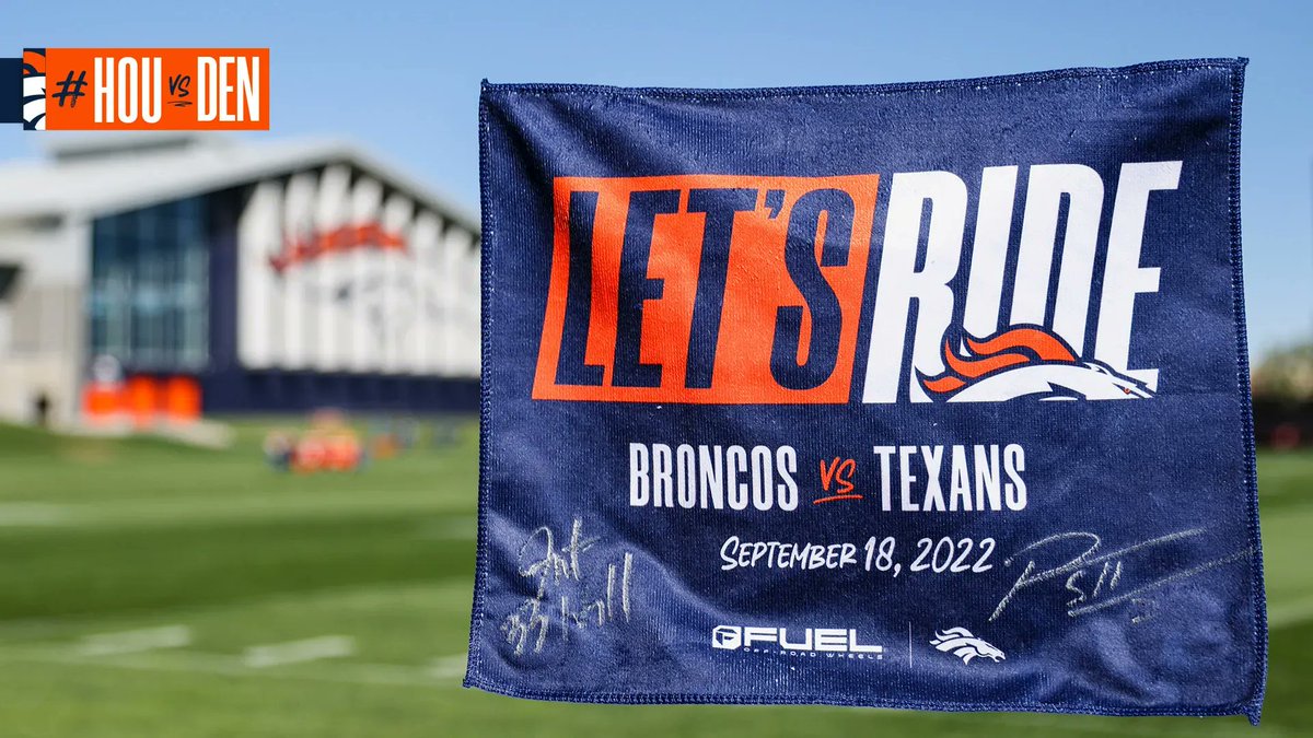 Broncos's tweet image. Happy #OrangeFriday, #BroncosCountry! 🧡

RT for your chance to win a signed Let's Ride rally towel from @PatSurtainll &amp;amp; @javontewill33.