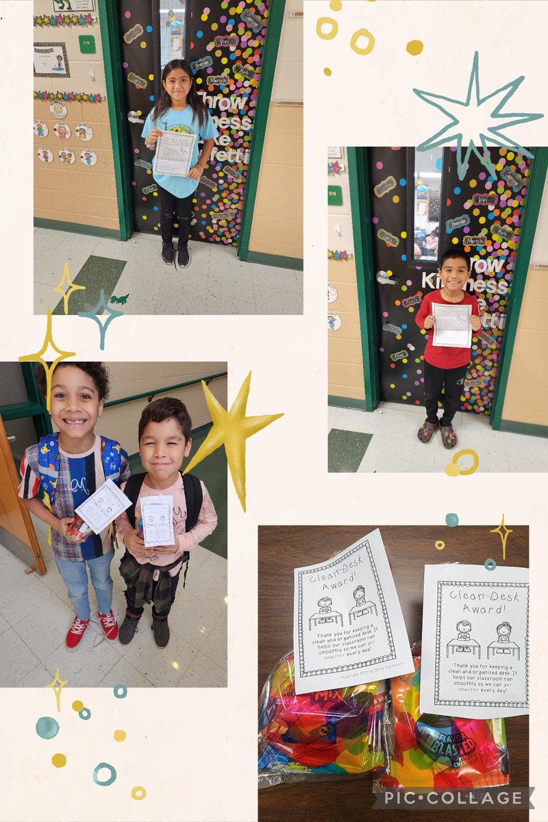Shout out to these awesome raptor friends! Congratulations to my two clean desk award winners! My two friends at the top got a positive behavior report for being their awesome selves! Here's to another week of showing our ROAR expectations! 🦖🥳
