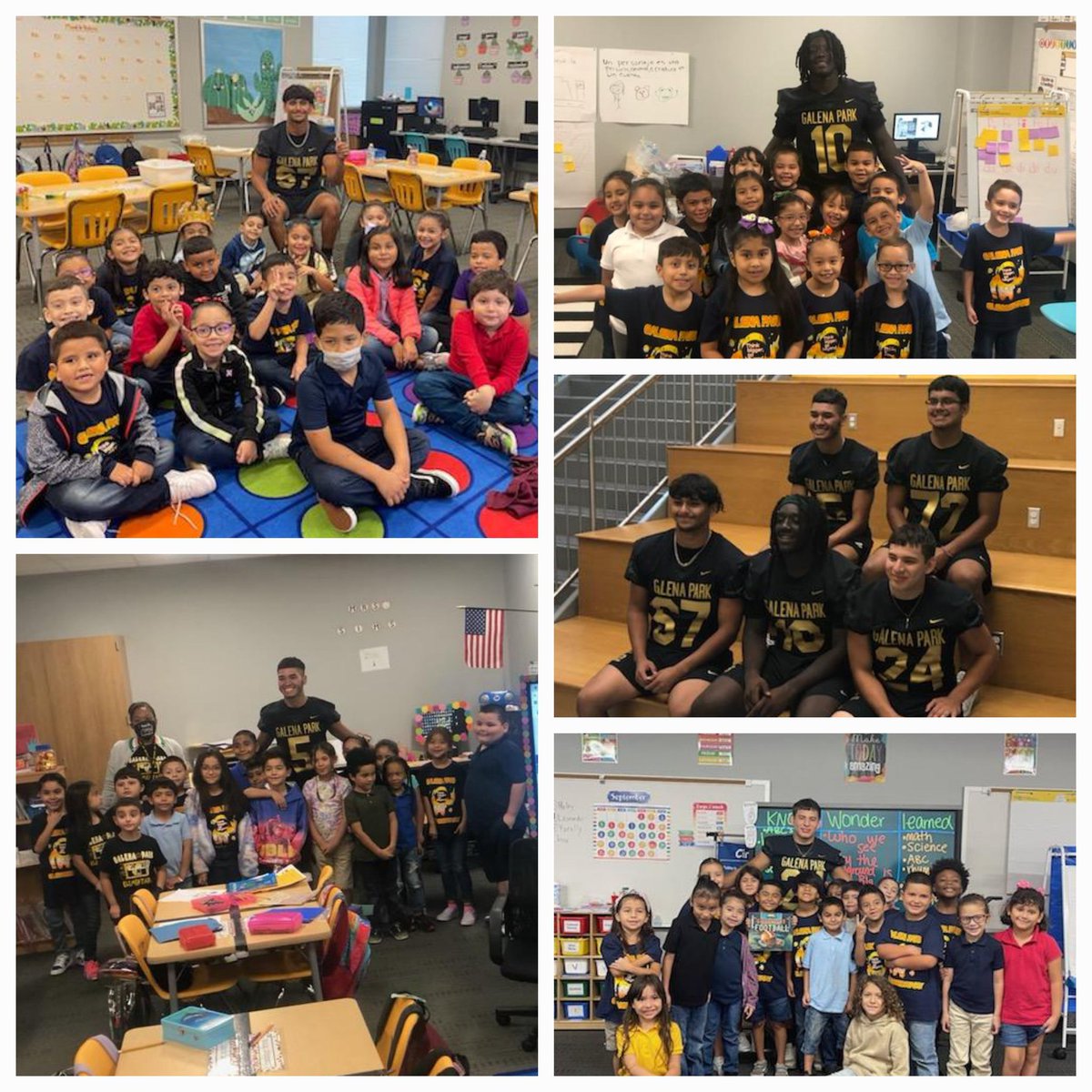 GPHS_Athletics's tweet photo. Today Our Fighting Yellowjackets had the privilege to read to the young Jackets from Galena Park Elementary. It's more than just a community, it's a family. @GalenaParkISD @GalenaParkISD #G0LDBLOODED #PrideoftheHive #PoweroftheHive #FAMILY https://t.co/bjr4f8WVNd