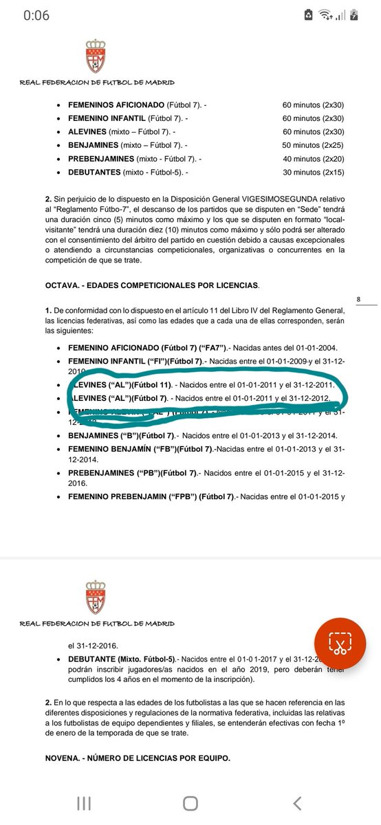 Javi_SerranoG's tweet photo. @RFFM_oficial A la izquierda Bases de Competición F-7 22/23: dos tipos licencia en categoría Alevín (primer y segundo año diferente). A la derecha Bases de F-11 22/23: sólo un tipo de licencia para ambos. Ambas Bases aprobadas por Asamblea y contradictorias👇 https://t.co/ZwWnGYkihO