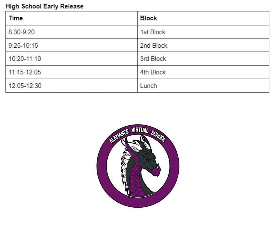 Don't forget - Monday is an early release day!
