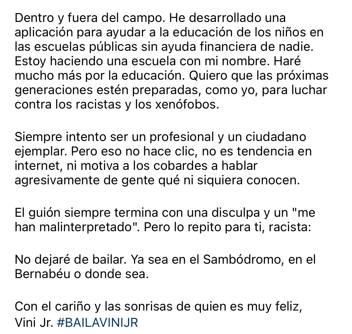 Vinicius Junior speaks 🗣
