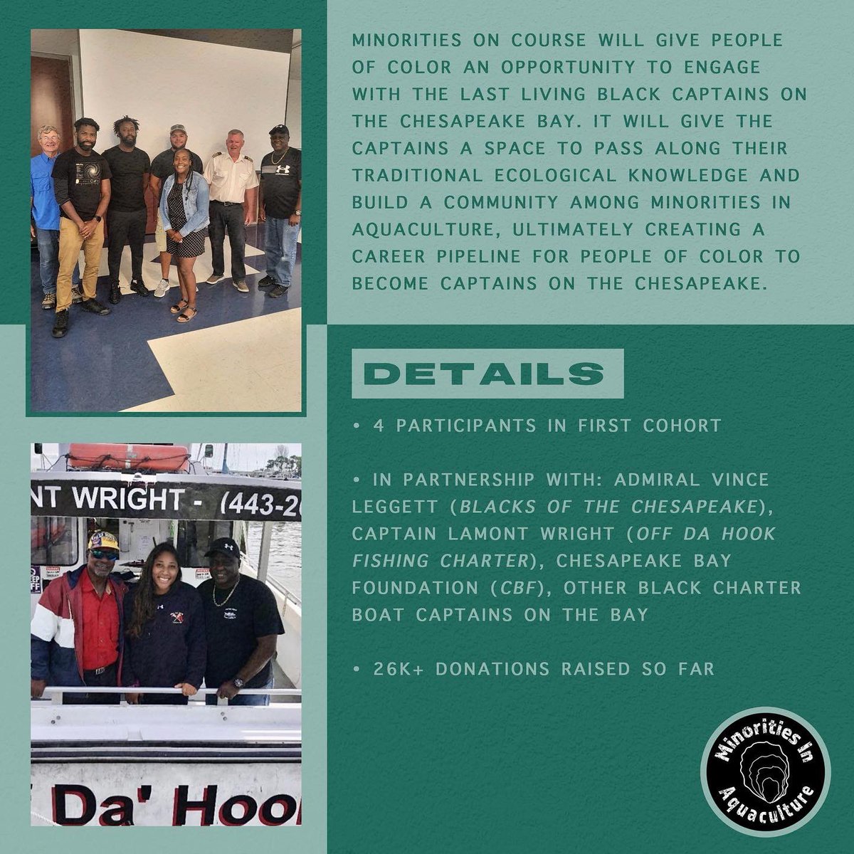 mia_npo's tweet photo. Our NEW program, Minorities On Course!! Honoring the history of people of color that have historically worked the waterways &amp; preserving their legacy by giving future generations the tools, knowledge &amp; resource to continue the traditions! 🔥 https://t.co/2Adj5OIXNh