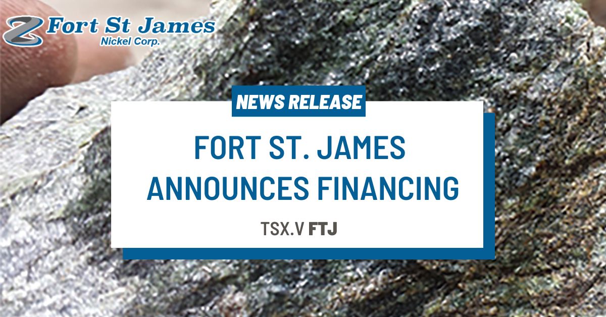 FortStJamesCorp's tweet photo. Fort St. James Nickel Announces Financing. News Release: https://t.co/cOQLyVFbvK 

#FortStJamesNickelCorp #Mining https://t.co/EOzErLsKQh