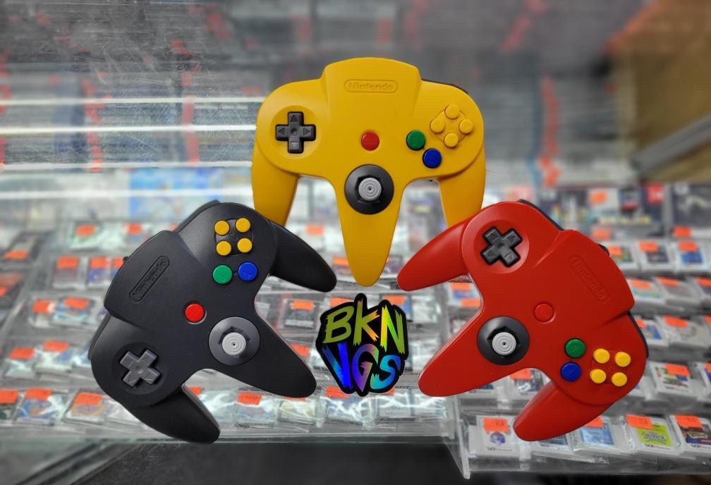 bklynvideogames's tweet image. Need N64 controllers ? We got some colored N64 controllers for you ! #n64controller #yellow #red #grey #n64 #nintendo #originalcontroller #retroshop #brooklynvideogames #bvg