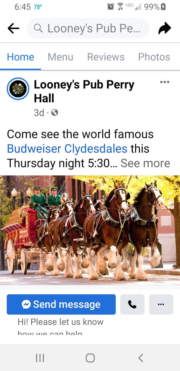 Shovelhead88's tweet photo. Epic fail @looneyscanton @looneyspub @CPLOONEYS You mean > come see A Clydesdale... and run out of @Budweiser @budweiserusa by 630pm. = laughable at best. https://t.co/ehEoOstO8T