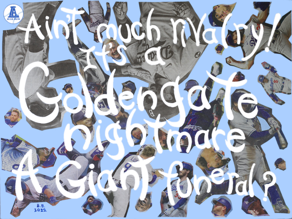 labluebum's tweet photo. Golden Gate Nightmare
Painting by the L.A. Blue Bum

Ain't much rivalry!
It's a Golden Gate nightmare
A Giant funeral?

Dodgers @ Giants
Sept. 16-18, 2022

#Dodgers #Giants #MLB #NLWest https://t.co/3YwS0YJuBO