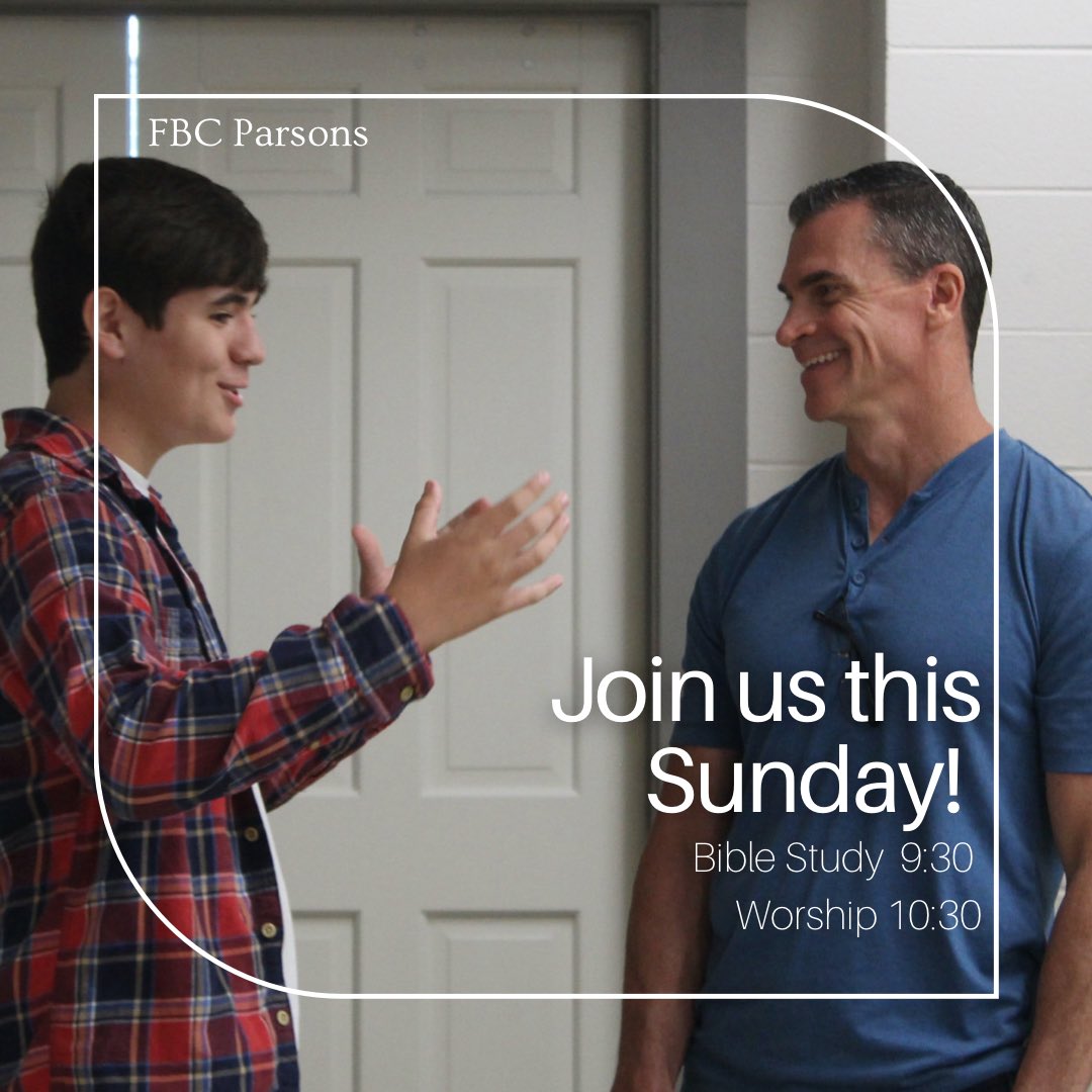 We can't waint to worship with you! 

Who will you invite this Sunday? Go ahead & give them a call or send them a text to invite them with you this weekend.

 #church #FBCParsons #findandfollow #ParsonsTN #Sunday