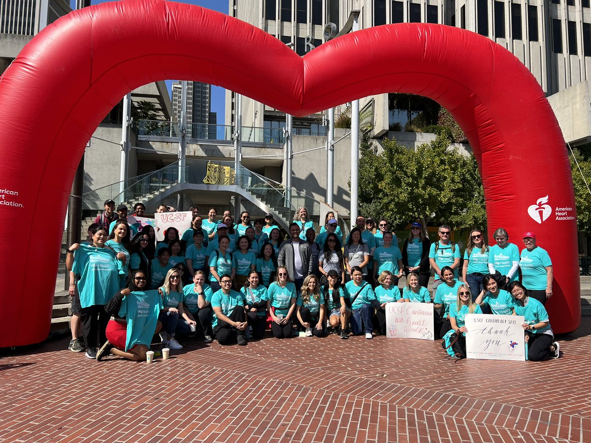 Incredible @UCSFHospitals participation and support at the 2022 @AHACalifornia Bay Area Heart Walk today. Our team raised over❗️$20,000❗️ and counting! #heart #heartwalk #UCSF