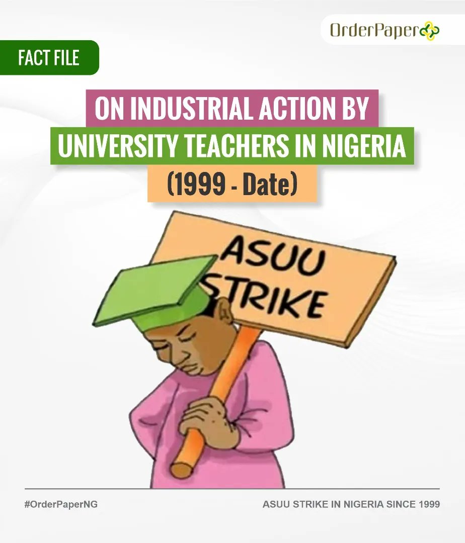 OrderPaper's tweet photo. Welcome to another episode of #FridayFactFile 📌

This week's episode is a specially curated piece based on the industrial action by University Teachers in Nigeria (ASUU) over the last 23 years (1999-2022).

#FridayFactFile #OrderPaperNG https://t.co/LgzqdUFXp2