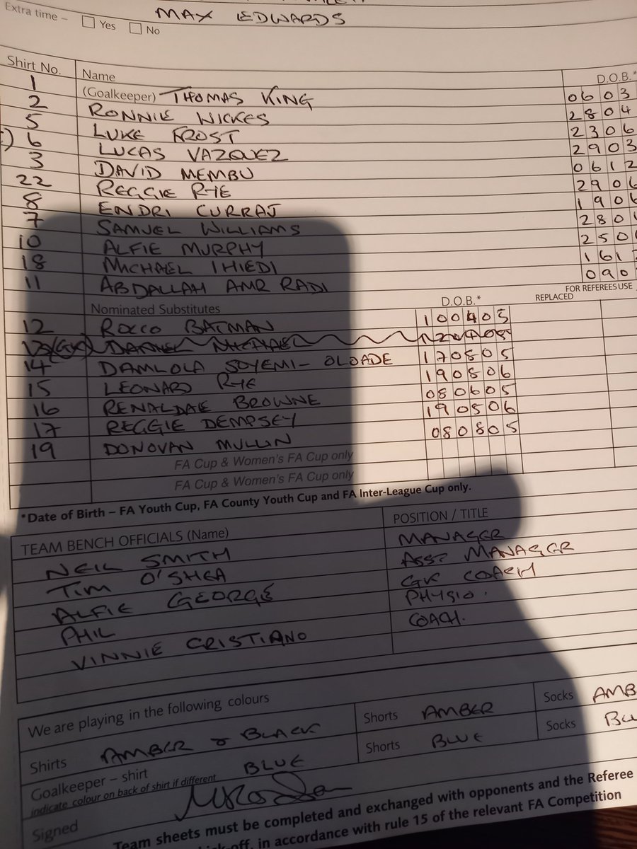 FA Youth Cup - <a href="/OfficialWands/">Cray Wanderers FC</a> team vs <a href="/DulwichHamletFC/">Dulwich Hamlet FC</a>