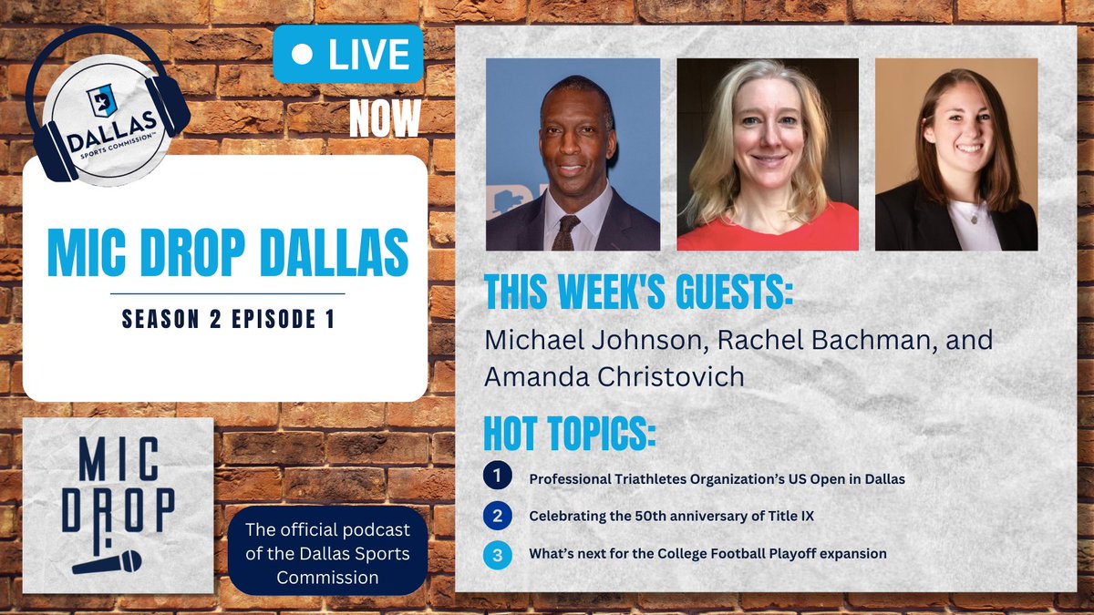 dallas_sports's tweet photo. 🎧It's here! Don't miss the premiere of season two of #MicDrop. In this week's episode, hosts @MPaul_BigDSport and @ksullie chat with:

🎽 @MJGold 
🎙️ @Bachscore 
🏈 @achristovichh 

🔗Stream now: https://t.co/11gUliGT6f

#MicDropDallas | #DallasBIGWins https://t.co/l9udKmL3UJ