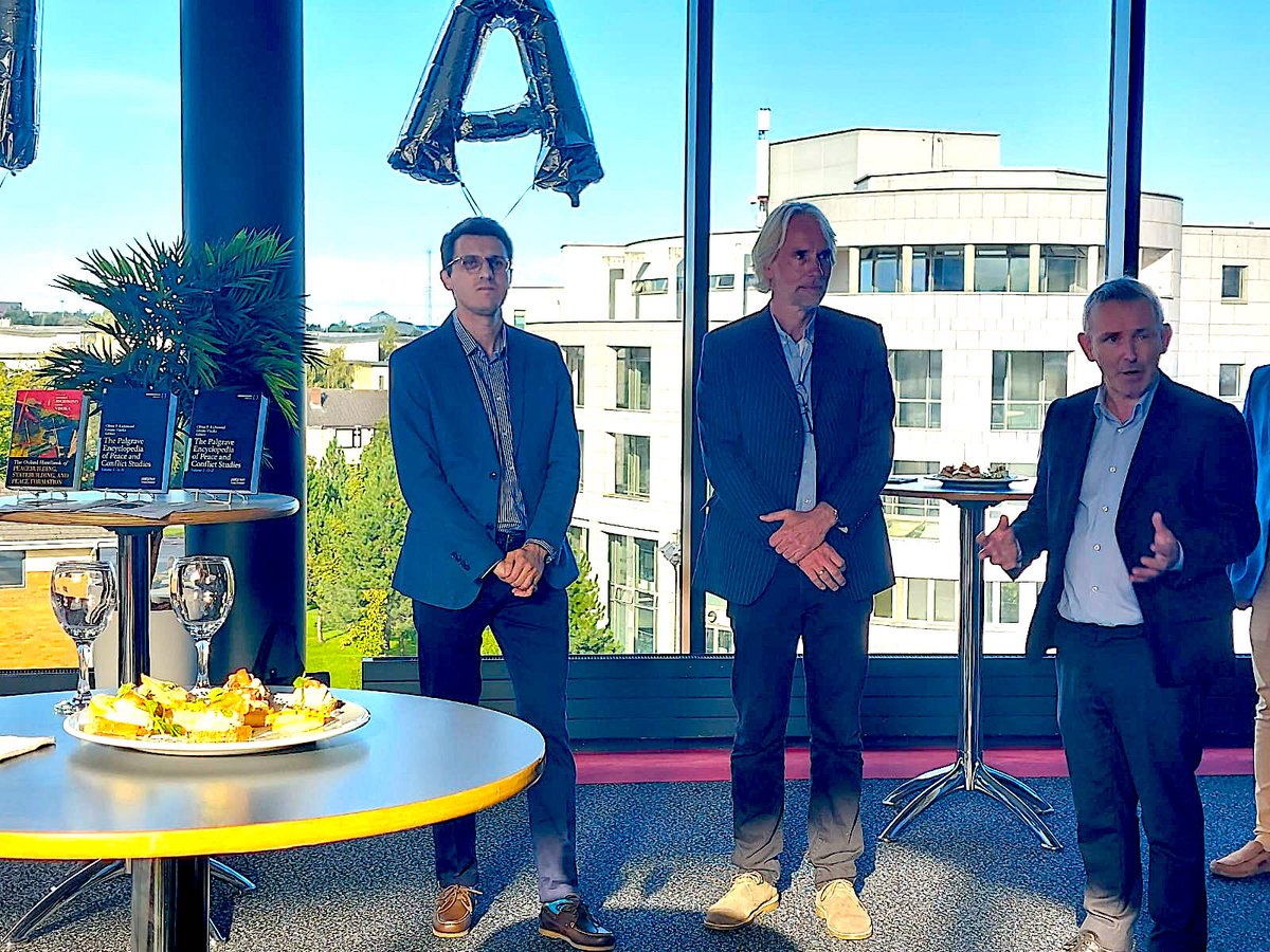 DonnachaDCU's tweet photo. Congratulations to @GezimVisoka on his monumental works with Oliver Richmond on peace and conflict studies! 

Nothing like a good book launch to start the semester and end the week @LawGovDCU https://t.co/tXQtTO2Dii