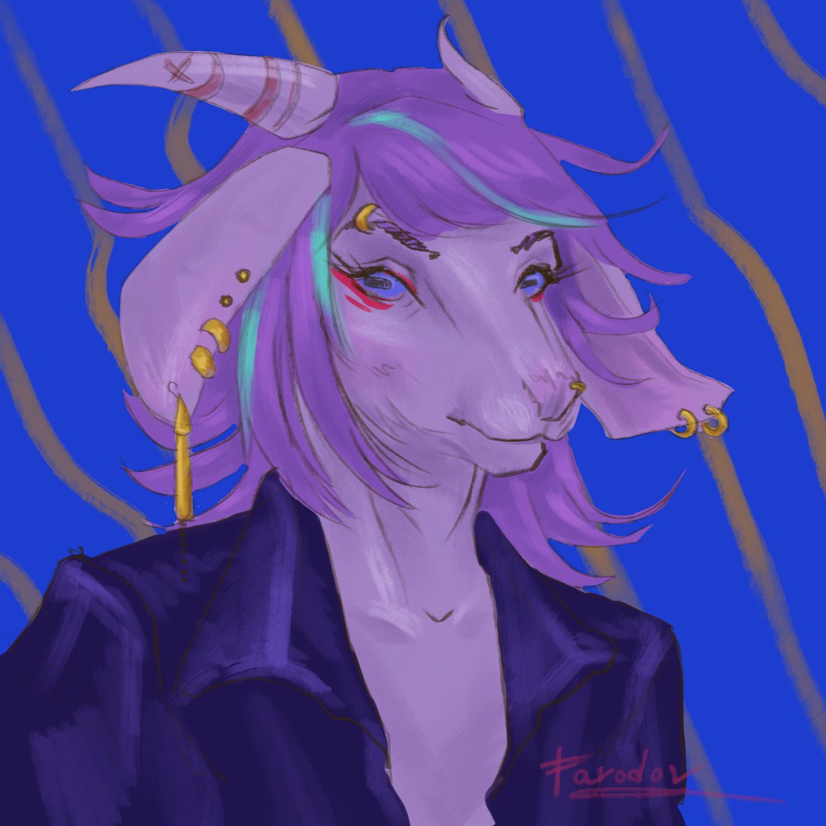 Farodorchu's tweet photo. #furry #goat #oc #originalcharacterart #piercing #horns https://t.co/l61LacT0nF