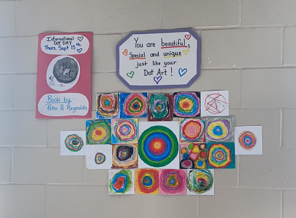Yesterday we celebrated International Dot Day! Here is our classes Dot Day Art we did together! Thank you <a href="/LindaBouzanis/">Linda Bouzanis</a> for teaching us how to use our pastels to make our magical artwork!