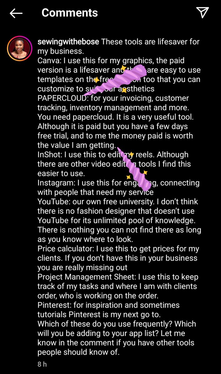 Amani_Art's tweet image. This vendor shared the apps they use on a daily basis to run their business. And @UsePaperCloud is number 2 on their list.

🥳🥰🥰