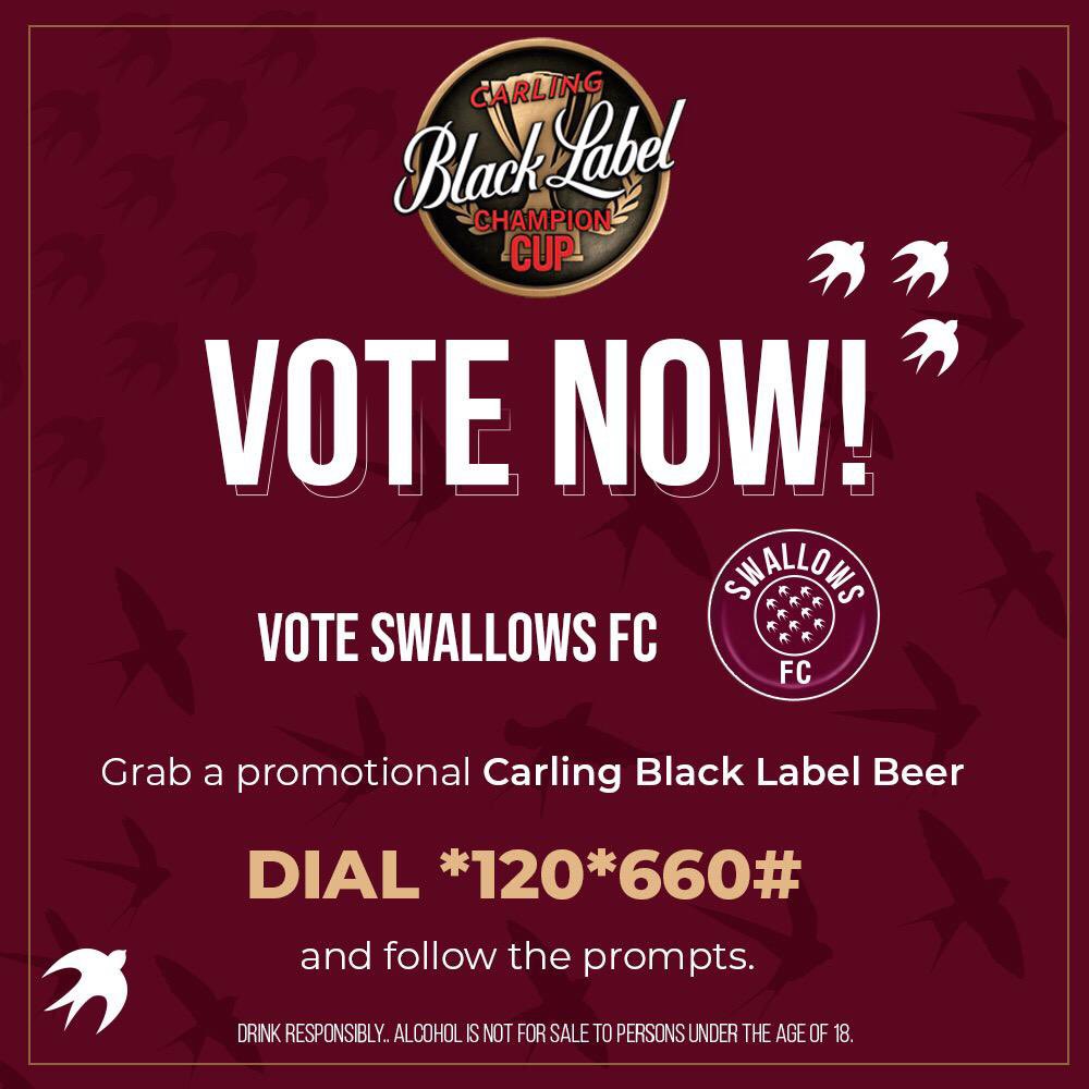 DavidMogashoa's tweet photo. #DrinkResponsibly #VoteSwallowsFC #CarlingBlackLabelCup #CarlingCup ❤️✌🏽🐦🙏 https://t.co/2cWFA8GzQy