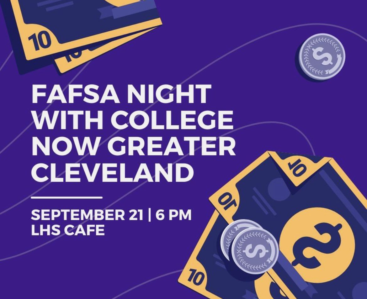 Our FAFSA Night with College Now Greater Cleveland is quickly approaching! This event will be filled with important information about the FAFSA process. We hope to see you there!
