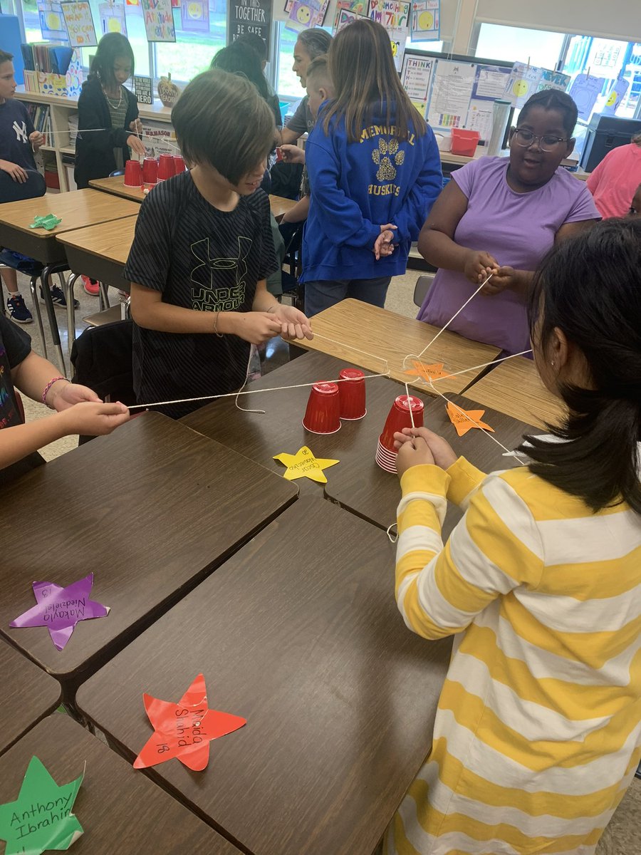 Fourth grade students at Memorial earned a fun afternoon.  Students worked together on a team building STEM activity 💙🐾💛<a href="/MemorialPTA/">Memorial PTA</a> <a href="/OldBridgeTPS/">The Bridge</a>