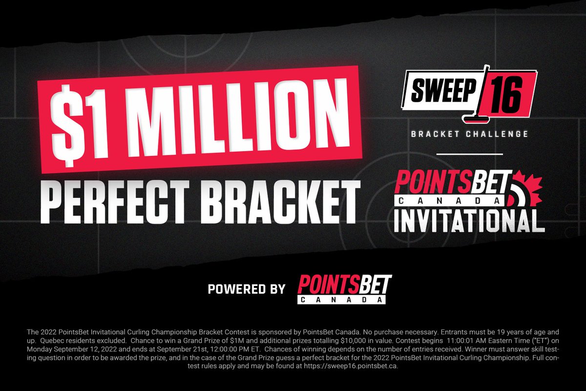 PointsBetCanada's tweet image. A $1 Million Perfect Bracket!? 💸

Yup! 🥌

The best part is it's free to enter! Click here to check out all the details and for more incredible prizes. 📄