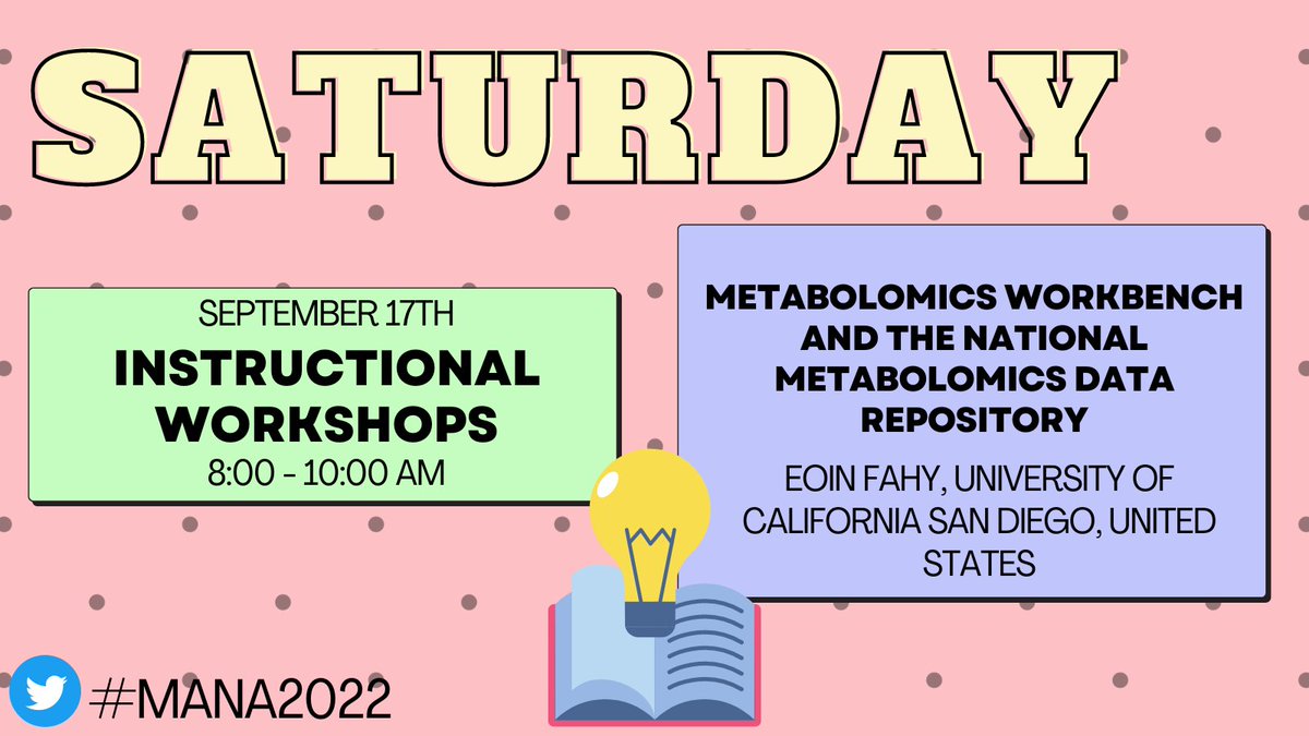 MetabolomicsANA (@metabolomicsana) on Twitter photo Continue your #MANA2022 Day 3 with an Instructional Workshop discussing <a href="/MetabolomicsWB/">Metabolomics Workbench</a> and the National Metabolomics Data Repository hosted by Eoin Fahy! Open science and data sharing are key to expanding our knowledge and capabilities in metabolomics! Continue your #MANA2022 Day 3 with an Instructional Workshop discussing <a href="/MetabolomicsWB/">Metabolomics Workbench</a> and the National Metabolomics Data Repository hosted by Eoin Fahy! Open science and data sharing are key to expanding our knowledge and capabilities in metabolomics!