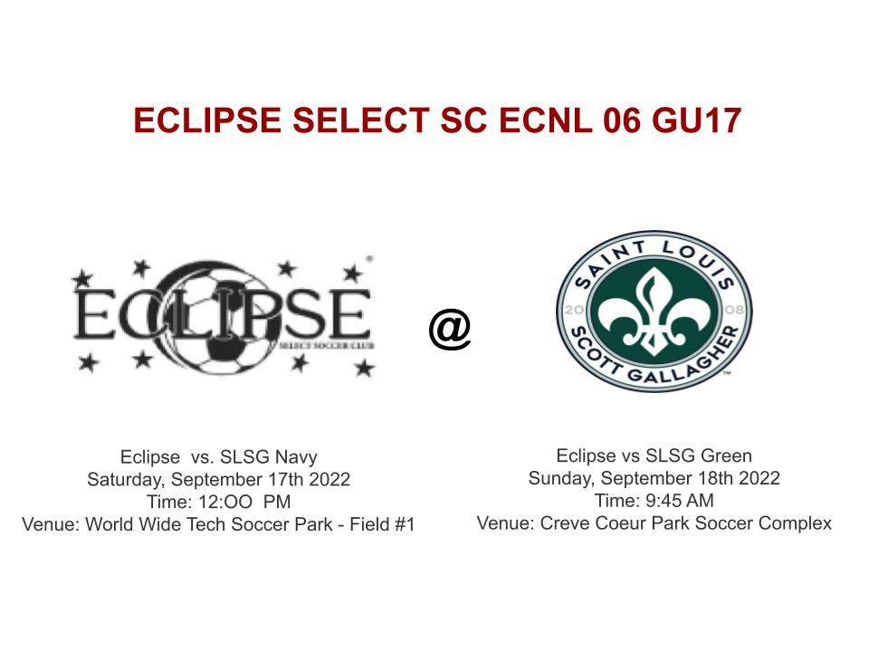 Eliana (Ellie) Egeland (@egelandellie) on Twitter photo Heading down to St. Louis to play the defending 
@ecnlgirls 2006 National Champsโผ๏ธ
Our <a href="/EclipseECNL06/">Eclipse Select SC ECNL 05/06</a> team is looking forward to a weekend of great competition.
<a href="/ImCollegeSoccer/">College Soccer Truth โข</a> <a href="/TopDrawerSoccer/">TopDrawerSoccer</a> <a href="/TheSoccerWire/">SoccerWire</a> <a href="/girlssoccernet/">Girls Soccer Network</a> Heading down to St. Louis to play the defending 
@ecnlgirls 2006 National Champsโผ๏ธ
Our <a href="/EclipseECNL06/">Eclipse Select SC ECNL 05/06</a> team is looking forward to a weekend of great competition.
<a href="/ImCollegeSoccer/">College Soccer Truth โข</a> <a href="/TopDrawerSoccer/">TopDrawerSoccer</a> <a href="/TheSoccerWire/">SoccerWire</a> <a href="/girlssoccernet/">Girls Soccer Network</a>