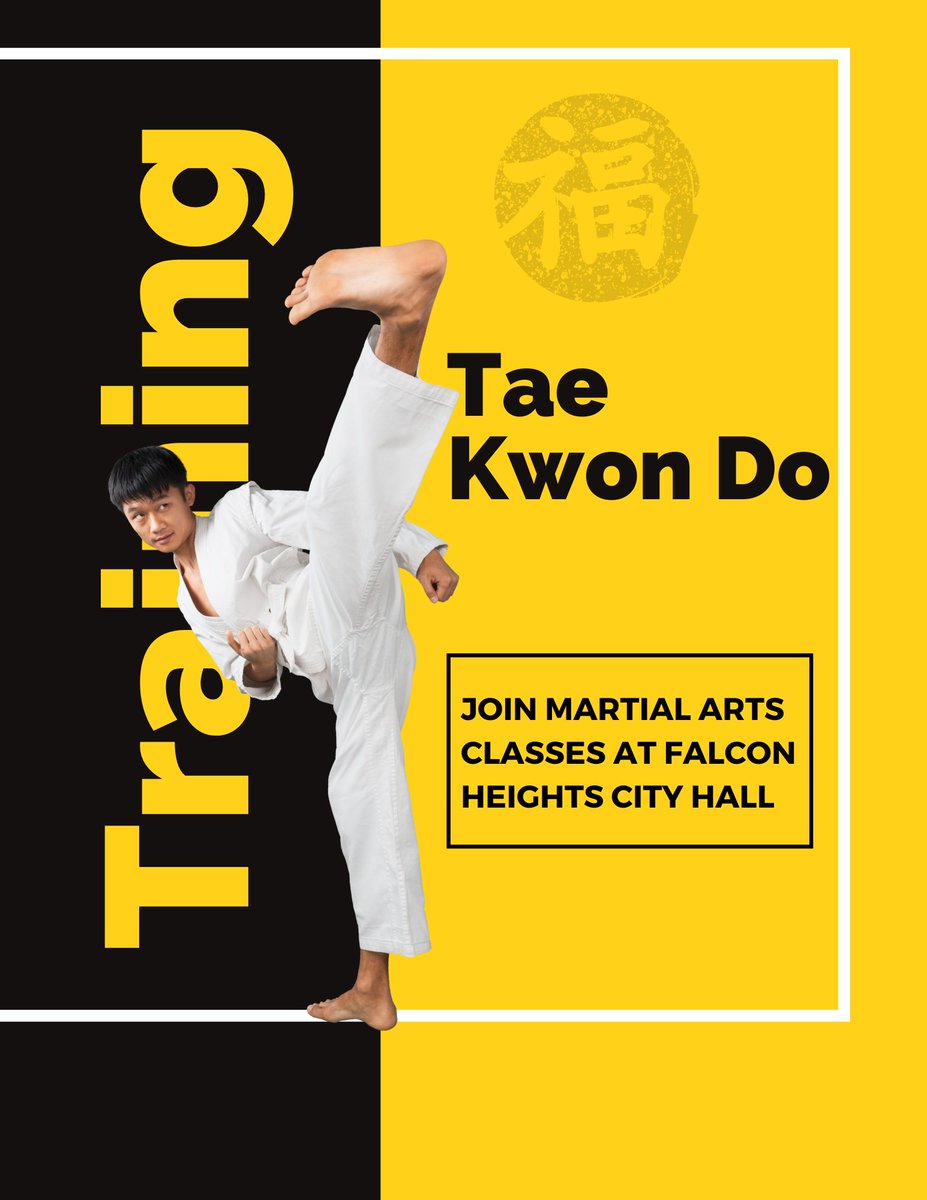 FalconHeights's tweet image. The new Tae Kwon Do sessions will begin next Tuesday, 9/20, and Cardio Kick Boxing classes starting Thursday, 9/22. The sessions are held in the City Council Chambers at City Hall at 5:30 p.m. 

For more information and to register click the link: falconheights.org/residents/tkd-…