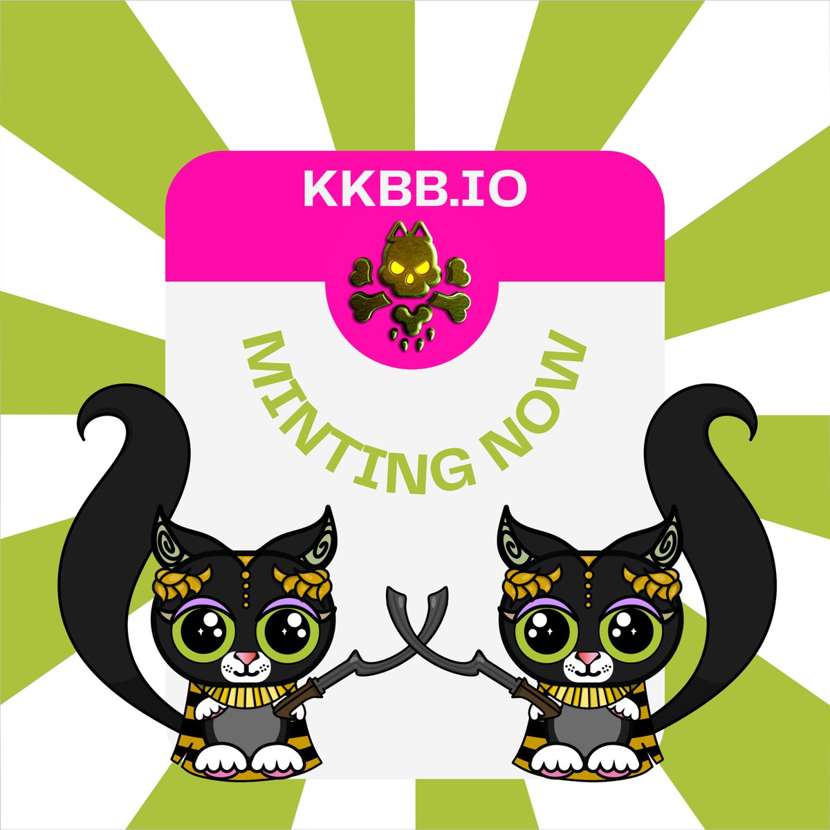 KKBB_NFT's tweet photo. Did you miss it? Not yet! Kitty Kitty Bang Bang is still minting! Don’t wait until they’re all gone!

https://t.co/PRhbduKebV 

#kkbb #NFTcollections #NFTartwork #NFTCommuntiy #NFTs #kittykittybangbang https://t.co/INDSOP1q9f
