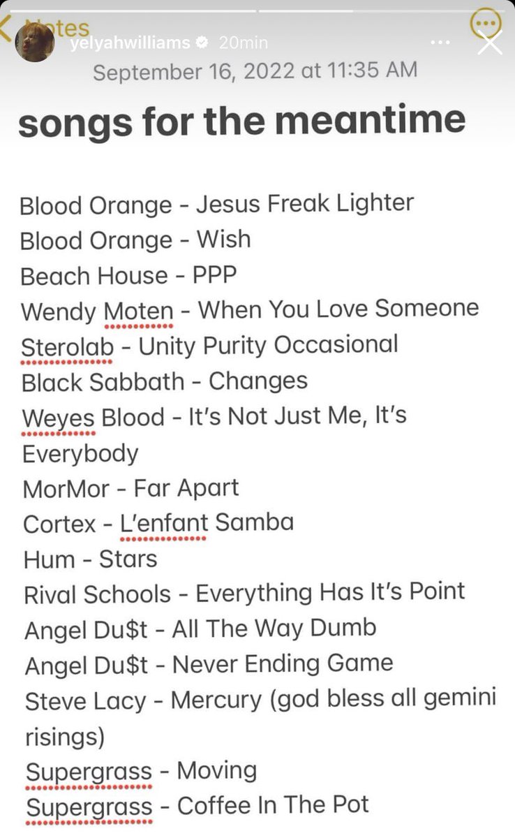 Paramore_Mex's tweet image. — Hayley comparte esta lista a través de sus Instagram Stories: 

“canciones mientras tanto”