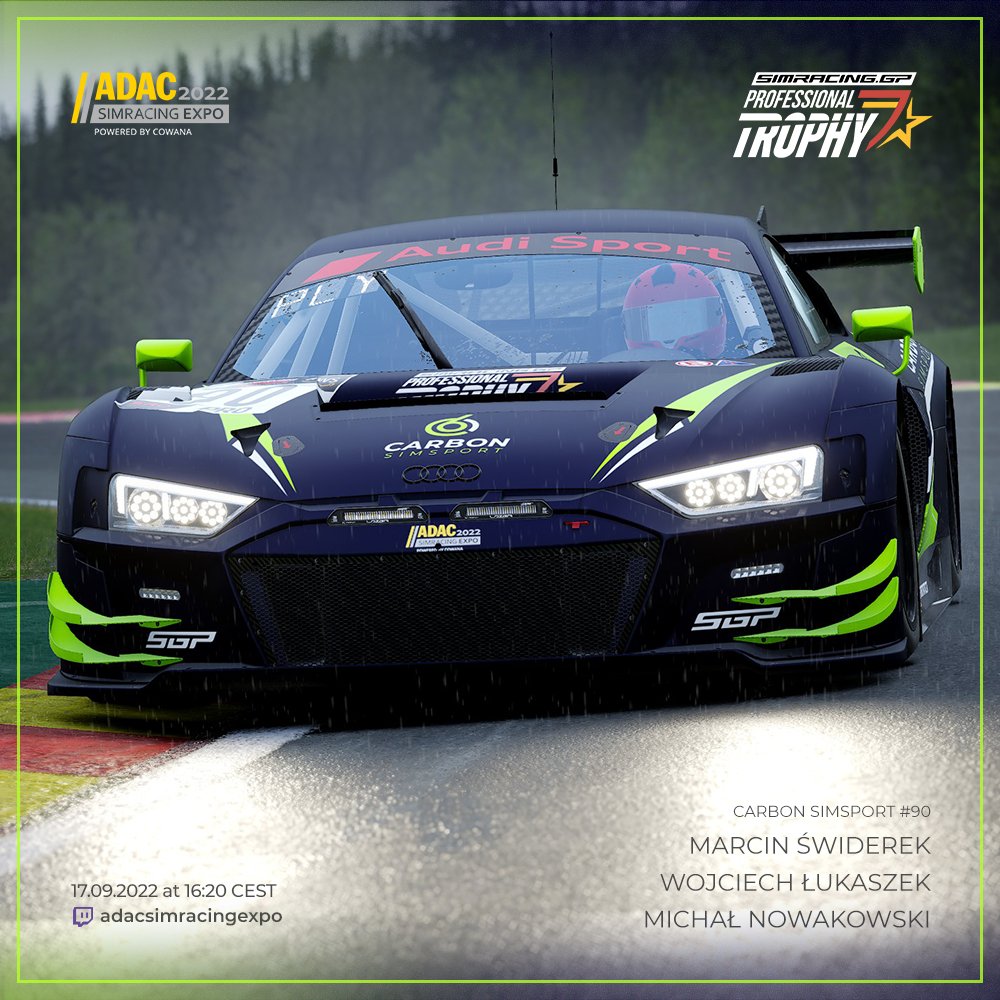 carbon_simsport's tweet photo. Tomorrow we invite you to the third round of @SimRacingExpo Pro Trophy! Looking at the choice of the car by other teams, we made a rather risky decision - what will be the result after the 6H intensive race at Spa 😎

#SimPL #beACC #SRE22 #Road2SRE #SimRacingExpo https://t.co/xyq9WMsQ7p