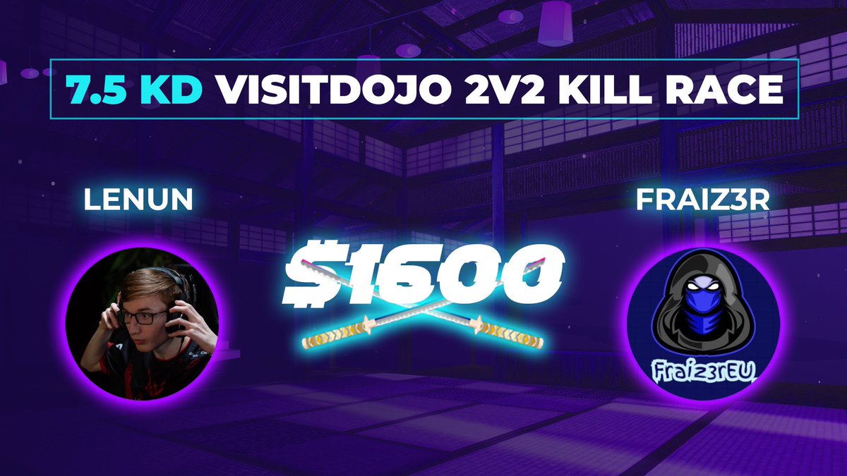 Who’s excited for Team <a href="/LenunLH/">VSN Lenun</a> &amp; <a href="/Fraiz3rEU_/">V8 Fraiz3r_</a> competing today!

Event Starts in 2 HOURS! <a href="/VisitDojo/">Dojo</a>