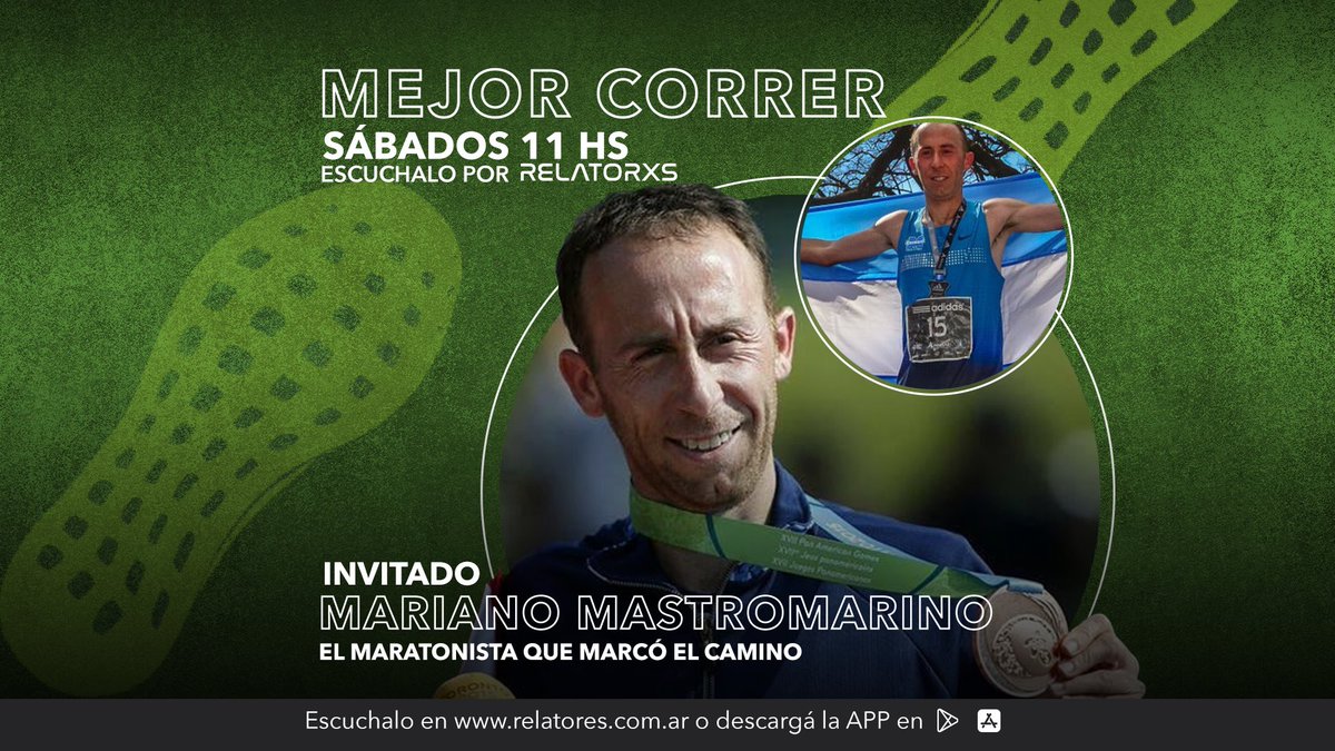 Mañana de 11 a 12hs, por <a href="/Relatoresconvos/">® Σ |_ Δ ╥ Φ ® Σ §</a>, nos visitará Mariano #Mastromarino (<a href="/M_mastromarinoo/">colo mastromarino</a>)

#MejorCorrer con <a href="/damiancaceresm/">Damián Cáceres Meoniz</a> y <a href="/daniarcucci/">Daniel Arcucci</a>