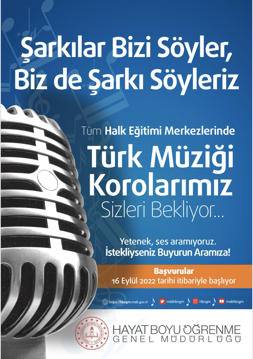 AnadoluHEM's tweet photo. Türk Müziği Korolarımız sizleri bekliyor. Kurs Programı kayıtlarımız başlamıştır. @tcmeb @istanbulilmem @mebhbogm @IstmemHBO @AtasehirMEM @sdulger43 @memleventyazici @ismail_gunday @mem_ozturk https://t.co/cK0v8yLFkb