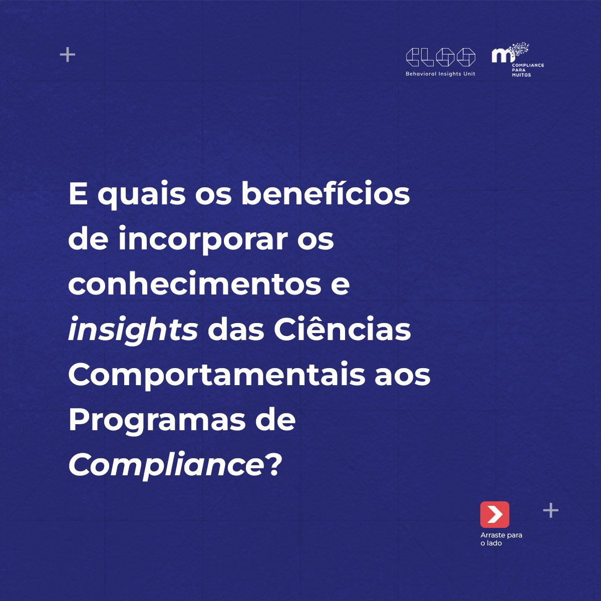 Você sabe o que significa Compliance Comportamental e por que razão é tão importante para a sua organização?

Achou interessante e gostaria de realizar sua inscrição? Basta acessar a nossa página: ow.ly/L7r350KLVg6 

#compliance #comportamental