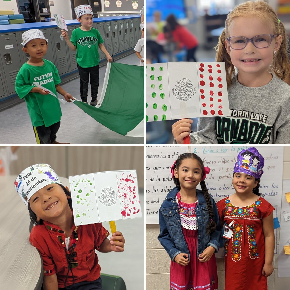 In kinder, first, and second grade, our #duallanguage students learned about and celebrated Día de la Independencía today! <a href="/SLESTornadoes/">Storm Lake Elementary</a>
